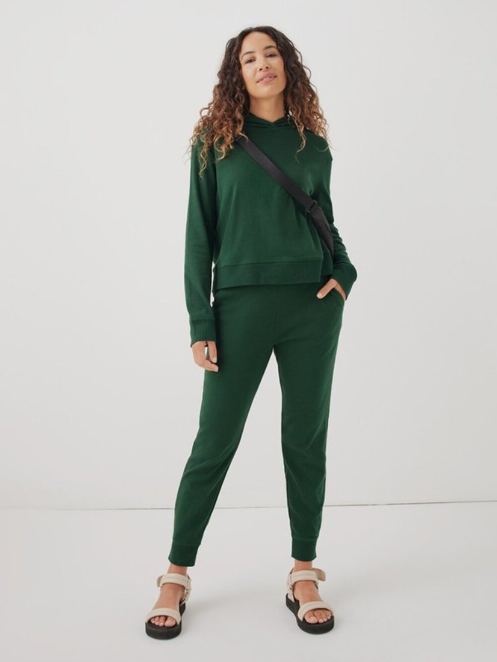 EUC Women's Mountain View Green Airplane Jogger X-Small 100% Organic Cotton